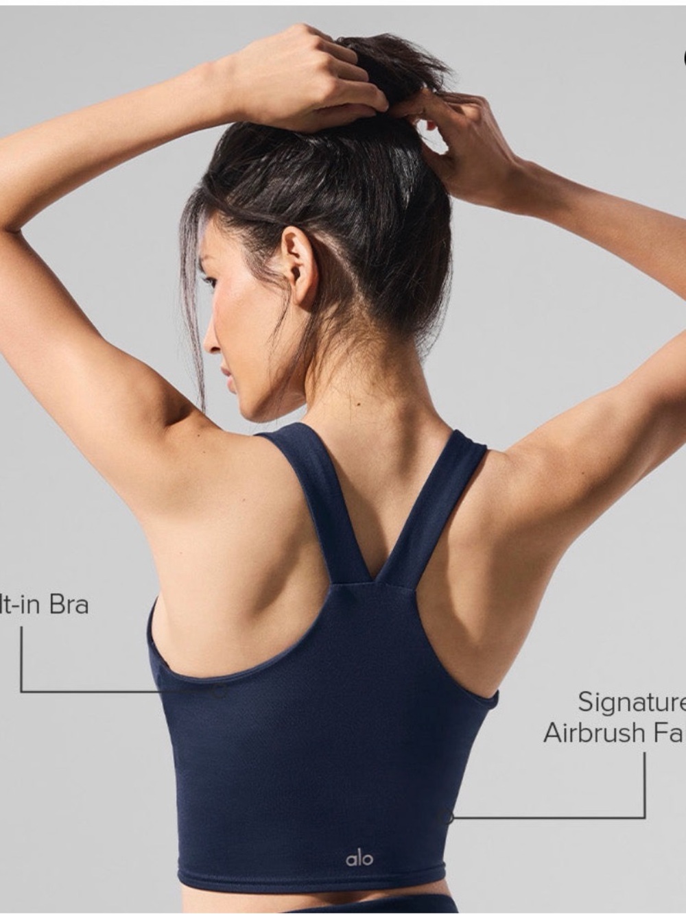 ALO Airbrush Real Bra tank size S Navy - Picture 2 of 3